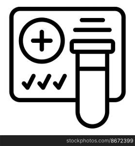Test tube icon outline vector. Passport health. Covid qr. Test tube icon outline vector. Passport health