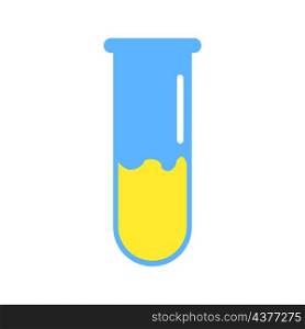 Test tube icon. Yellow liquid. Chemistry experience. Biotechnology concept. Line art. Vector illustration. Stock image. EPS 10.. Test tube icon. Yellow liquid. Chemistry experience. Biotechnology concept. Line art. Vector illustration. Stock image.