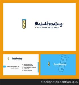 Test tube Logo design with Tagline & Front and Back Busienss Card Template. Vector Creative Design