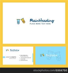 Test tube Logo design with Tagline & Front and Back Busienss Card Template. Vector Creative Design