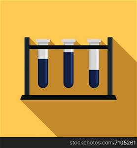 Test tube on stand icon. Flat illustration of test tube on stand vector icon for web design. Test tube on stand icon, flat style