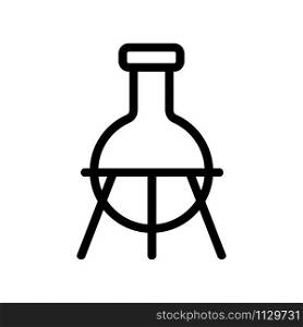 test tube on the stand icon vector. A thin line sign. Isolated contour symbol illustration. test tube on the stand icon vector. Isolated contour symbol illustration