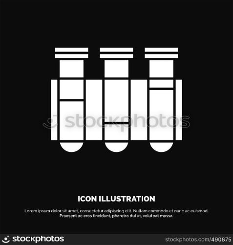 Test, Tube, Science, laboratory, blood Icon. glyph vector symbol for UI and UX, website or mobile application. Vector EPS10 Abstract Template background