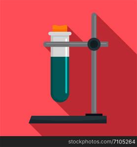 Test tube stand icon. Flat illustration of test tube stand vector icon for web design. Test tube stand icon, flat style