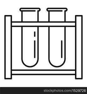 Test tube stand icon. Outline test tube stand vector icon for web design isolated on white background. Test tube stand icon, outline style