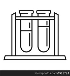 Test tube stand icon. Outline test tube stand vector icon for web design isolated on white background. Test tube stand icon, outline style
