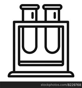 Test tube stand icon outline vector. Lab research. Genetic equipment. Test tube stand icon outline vector. Lab research