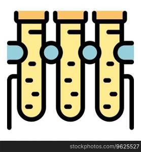 Test tube stand icon outline vector. Renewable energy. Space station color flat. Test tube stand icon vector flat