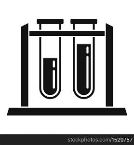 Test tube stand icon. Simple illustration of test tube stand vector icon for web design isolated on white background. Test tube stand icon, simple style