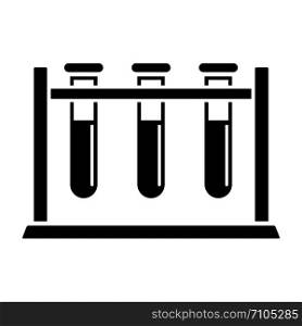 Test tube stand icon. Simple illustration of test tube stand vector icon for web design isolated on white background. Test tube stand icon, simple style