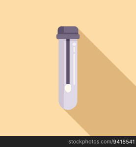 Test tube swab icon flat vector. Lab sample. Doctor rapid. Test tube swab icon flat vector. Lab sample