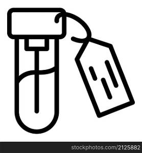 Test tube tag icon outline vector. Lab science. Medical equipment. Test tube tag icon outline vector. Lab science