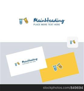 Test tube vector logotype with business card template. Elegant corporate identity. - Vector