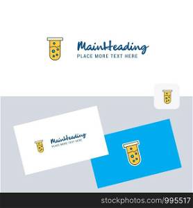 Test tube vector logotype with business card template. Elegant corporate identity. - Vector