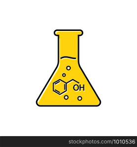 test tube with chemical formula vector flat icon. test tube with chemical formula vector icon