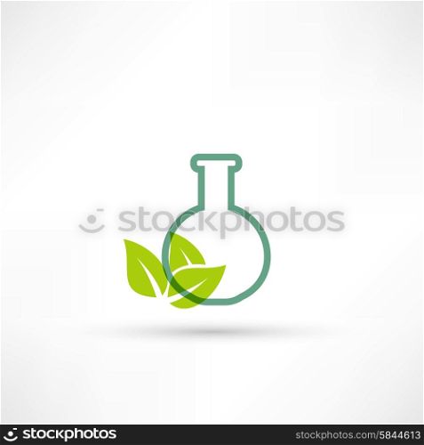 Test tube with leaf icon