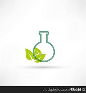 Test tube with leaf icon