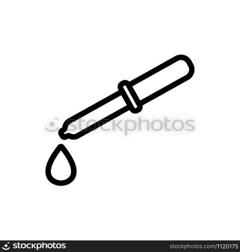 test tube with liquid vector icon. A thin line sign. Isolated contour symbol illustration. test tube with liquid vector icon. Isolated contour symbol illustration