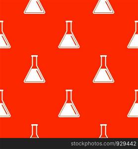 Test tube with oil pattern repeat seamless in orange color for any design. Vector geometric illustration. Test tube with oil pattern seamless