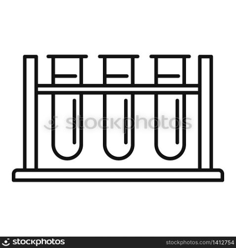 Test tubes stand icon. Outline test tubes stand vector icon for web design isolated on white background. Test tubes stand icon, outline style