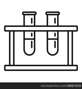 Test tubes stand icon. Outline test tubes stand vector icon for web design isolated on white background. Test tubes stand icon, outline style