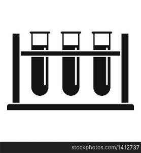 Test tubes stand icon. Simple illustration of test tubes stand vector icon for web design isolated on white background. Test tubes stand icon, simple style
