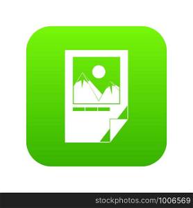 Tested ink paper with printer marks icon digital green for any design isolated on white vector illustration. Tested ink paper with printer marks icon digital green