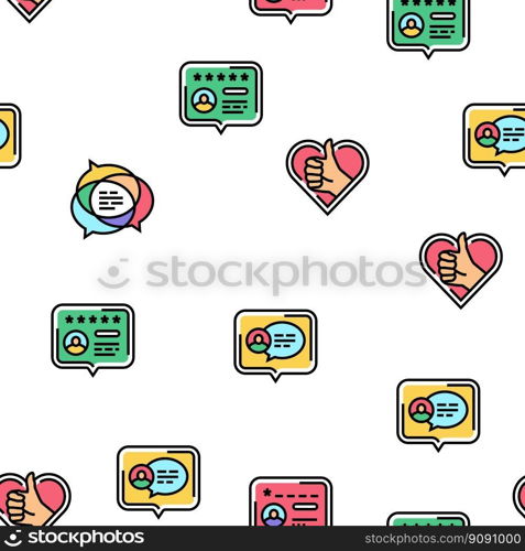 testimonial customer review vector seamless pattern thin line illustration. testimonial customer review vector seamless pattern