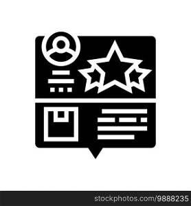 testimonial feedback glyph icon vector. testimonial feedback sign. isolated contour symbol black illustration. testimonial feedback glyph icon vector illustration