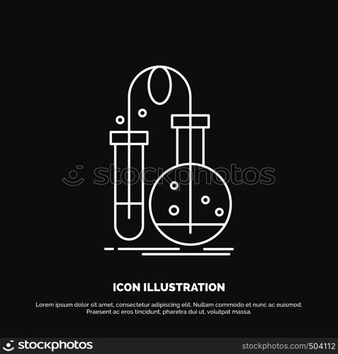 Testing, Chemistry, flask, lab, science Icon. Line vector symbol for UI and UX, website or mobile application. Vector EPS10 Abstract Template background