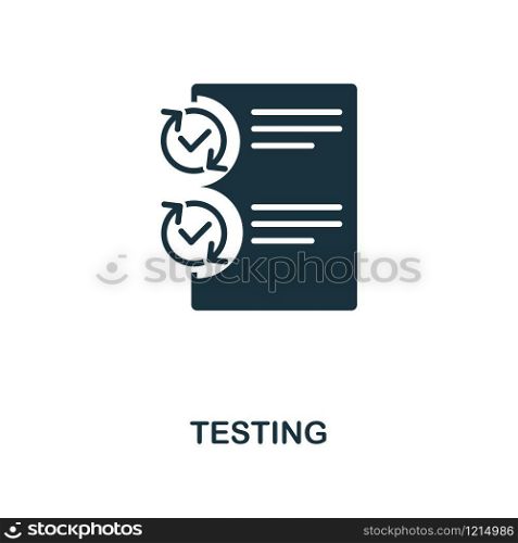 Testing creative icon. Simple element illustration. Testing concept symbol design from project management collection. Can be used for mobile and web design, apps, software, print.. Testing icon. Monochrome style icon design from project management icon collection. UI. Illustration of testing icon. Ready to use in web design, apps, software, print.