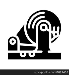 testing equipment electromagnetic glyph icon vector. testing equipment electromagnetic sign. isolated contour symbol black illustration. testing equipment electromagnetic glyph icon vector illustration