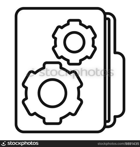 Testing software folder icon. Outline testing software folder vector icon for web design isolated on white background. Testing software folder icon, outline style
