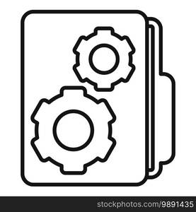 Testing software folder icon. Outline testing software folder vector icon for web design isolated on white background. Testing software folder icon, outline style