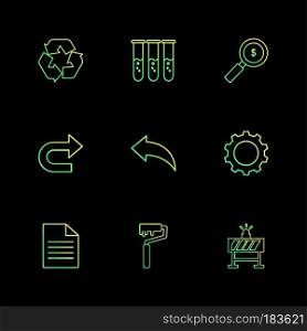 testtube , dollar,  search , forword , next , back , setting , gear , file , paint  roller , bord , icon, vector, design,  flat,  collection, style, creative,  icons