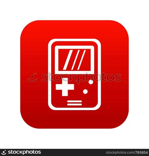 Tetris icon digital red for any design isolated on white vector illustration. Tetris icon digital red