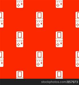 Tetris pattern repeat seamless in orange color for any design. Vector geometric illustration. Tetris pattern seamless