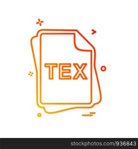 TEX file type icon design vector