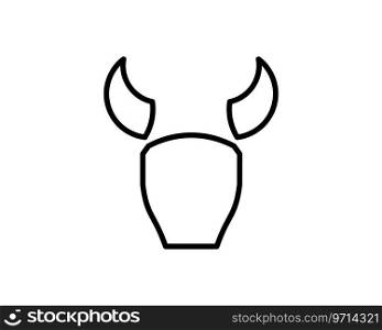 Texas longhorn bull logo isolated head Royalty Free Vector