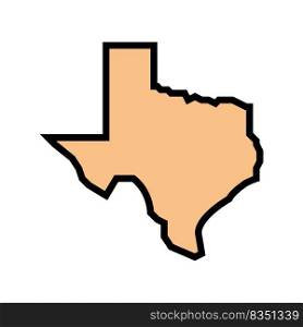 texas state color icon vector. texas state sign. isolated symbol illustration. texas state color icon vector illustration