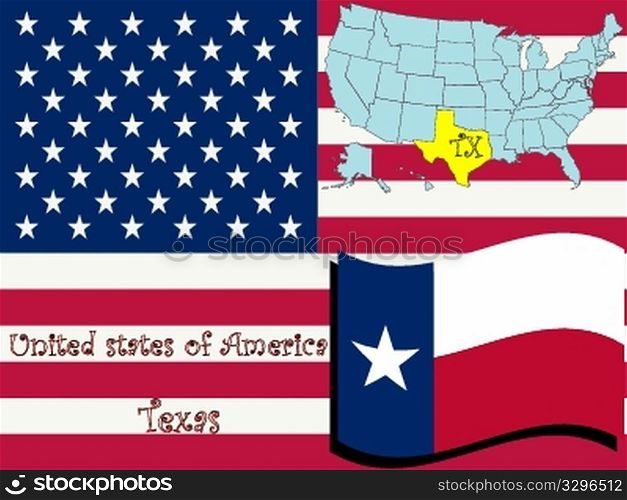 texas state illustration, abstract vector art