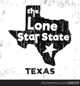 Texas - the lone star state t-shirt stamp. Vector illustration.. Texas - the lone star state t-shirt stamp