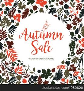 Text Autumn Sale in calligraphic hand drawn style.