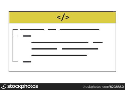 Text-based coding linear flat duo color vector icon. Programming language. Editable thin line duotone element on white. Simple lineart style spot illustration for web graphic design and animation. Text-based coding linear flat duo color vector icon