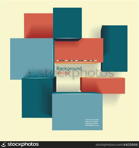 Text box vector / frame vector / colorful cubes with place for your text