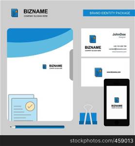 Text document Business Logo, File Cover Visiting Card and Mobile App Design. Vector Illustration