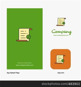 Text document Company Logo App Icon and Splash Page Design. Creative Business App Design Elements