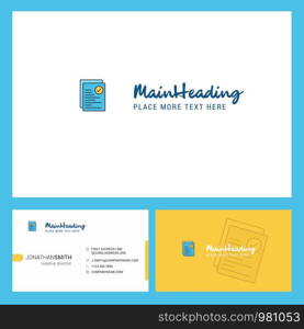 Text document Logo design with Tagline & Front and Back Busienss Card Template. Vector Creative Design