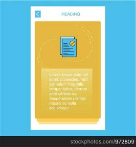 Text document mobile vertical banner design design. Vector