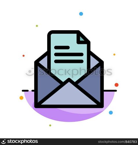 Text, Mail, Office, Pencil Abstract Flat Color Icon Template